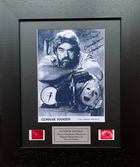Handmade display featuring original 35mm film cells for GUNNAR HANSEN fans vSR2