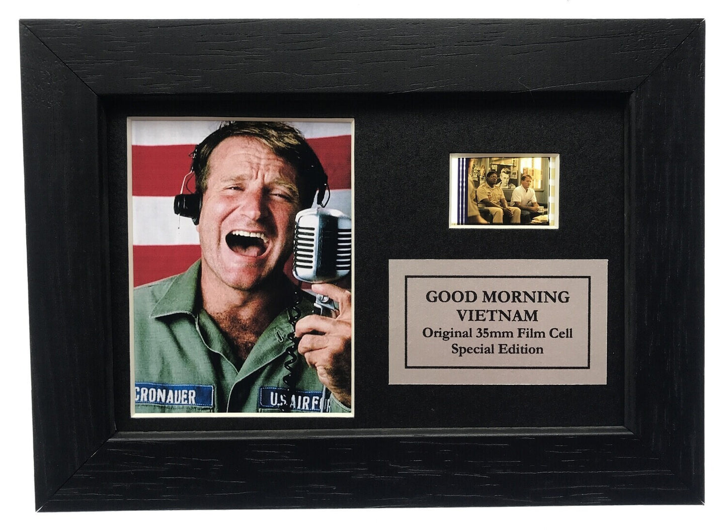 Hand crafted display inc original Mini 35mm cells for GOOD MORNING VIETNAM fans
