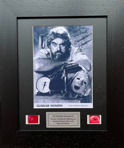 Handmade display featuring original 35mm film cells for GUNNAR HANSEN fans vSR2