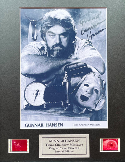 Handmade display featuring original 35mm film cells for GUNNAR HANSEN fans vSR2