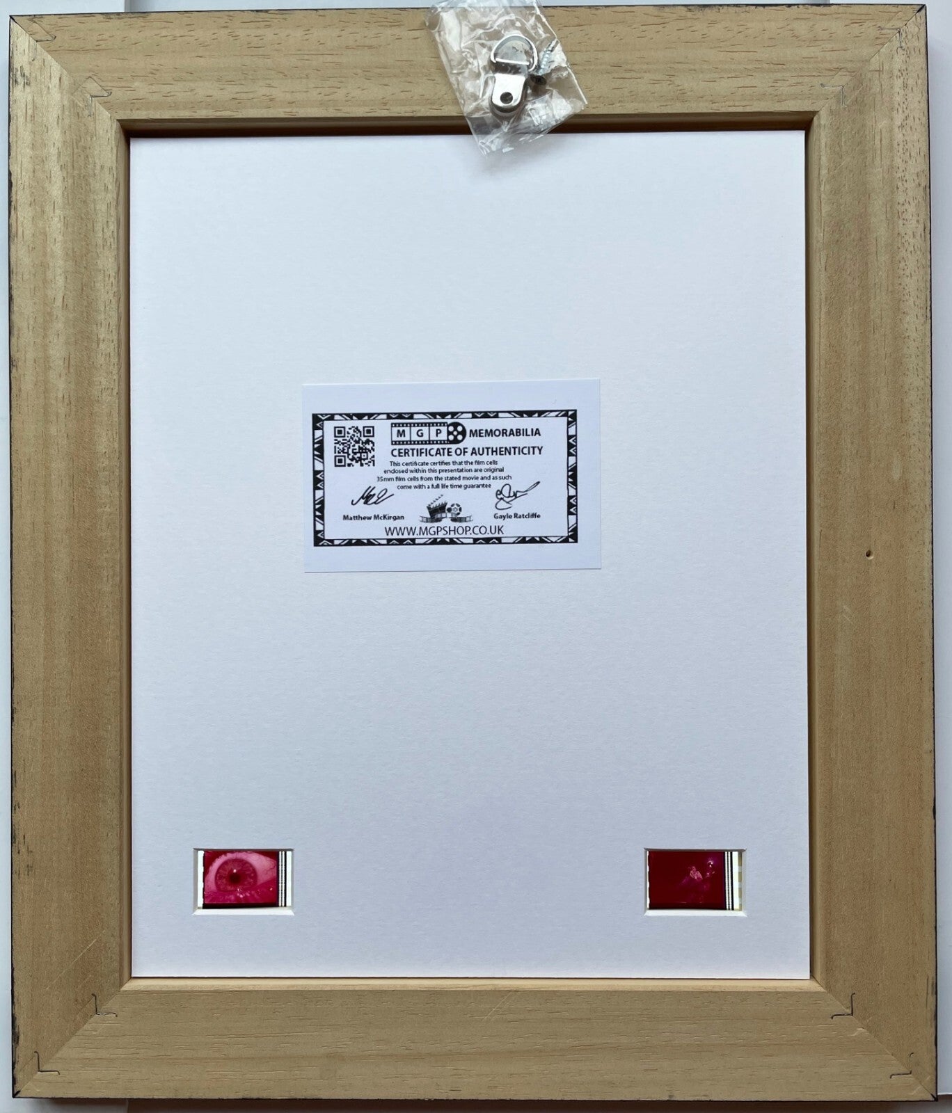 Handmade display featuring original 35mm film cells for GUNNAR HANSEN fans vSR2