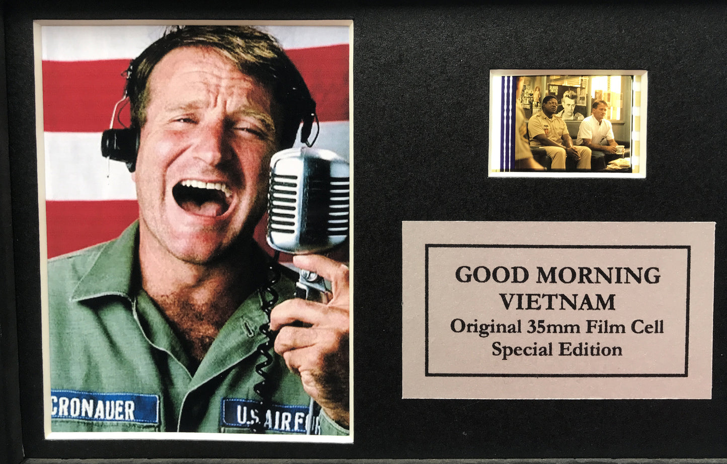Hand crafted display inc original Mini 35mm cells for GOOD MORNING VIETNAM fans