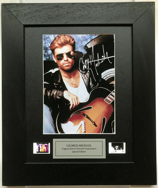 Hand crafted display featuring original film cells for GEORGE MICHAEL fans vSR