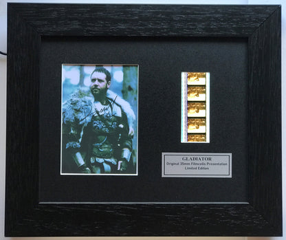 Hand crafted display featuring original 35mm film cells for GLADIATOR fans vSR