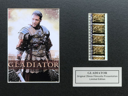 Handmade display featuring original 35mm film cells for GLADIATOR fans + COA v1