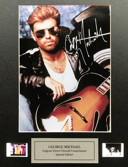 Hand crafted display featuring original film cells for GEORGE MICHAEL fans vSR