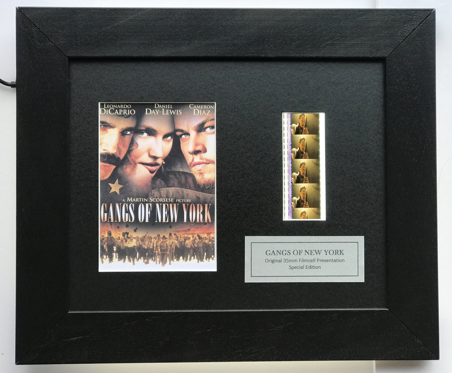 Hand crafted display featuring original film cells for GANGS of NEW YORK fans v1