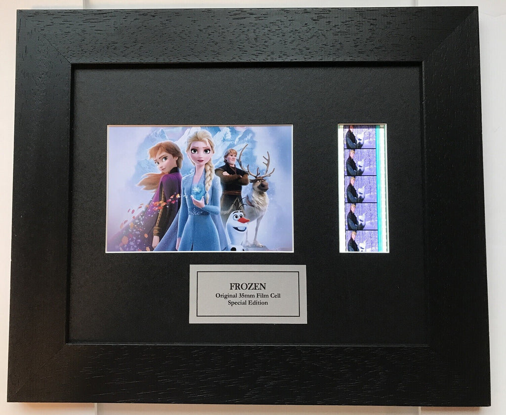 Hand crafted display featuring original 35mm film cells for a FROZEN fan + COA