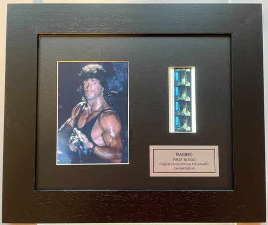 Hand crafted gift featuring original 35mm film cells for SYLVESTER STALLONE fans