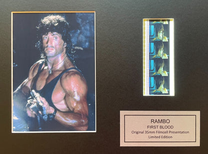 Hand crafted gift featuring original 35mm film cells for SYLVESTER STALLONE fans