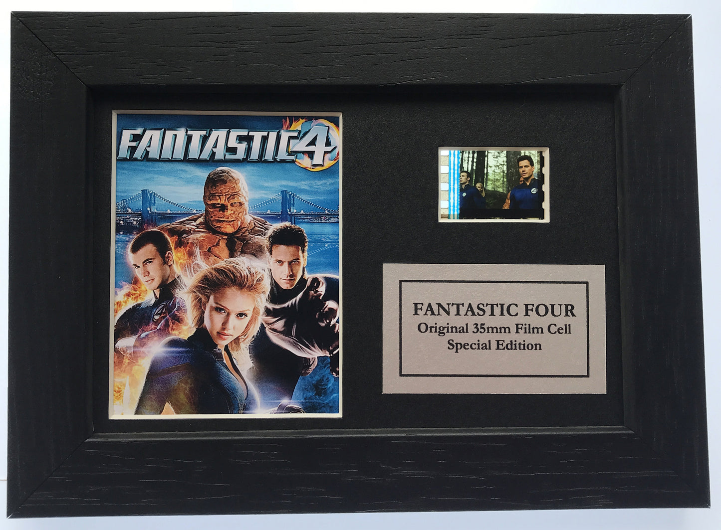 Handmade display featuring original Mini 35mm film cells for FANTASTIC FOUR fans