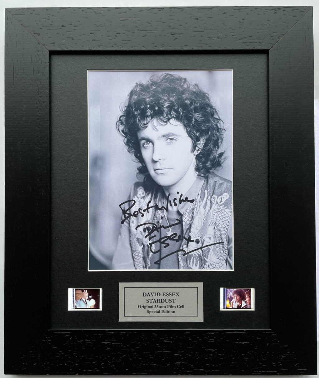 Hand crafted display featuring original 35mm film cells for a DAVID ESSEX fan