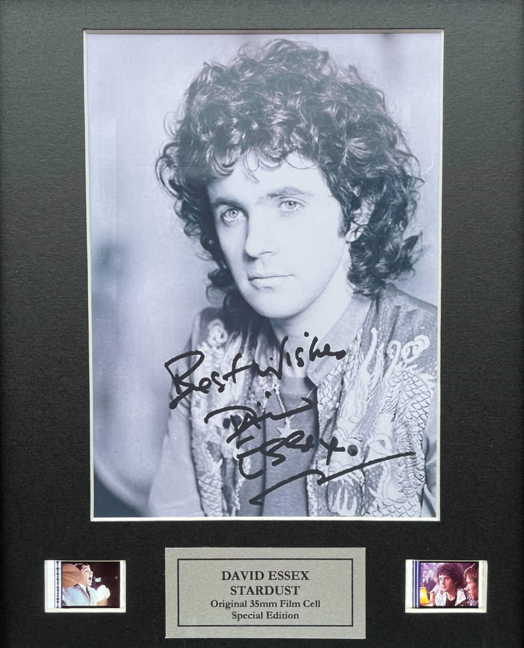 Hand crafted display featuring original 35mm film cells for a DAVID ESSEX fan