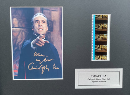 DRACULA 1958 Original 35mm Film Cells set in Quality Wood Frame + Signed Repro