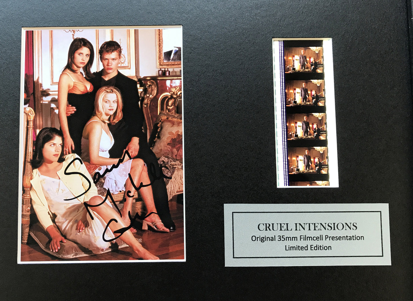 Hand crafted display featuring original film cells for CRUEL INTENTIONS fans vSR