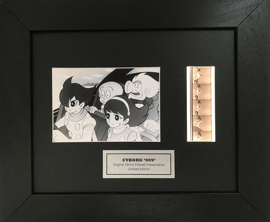 Hand crafted display featuring original 35mm film cells for CYBORG 009 fans