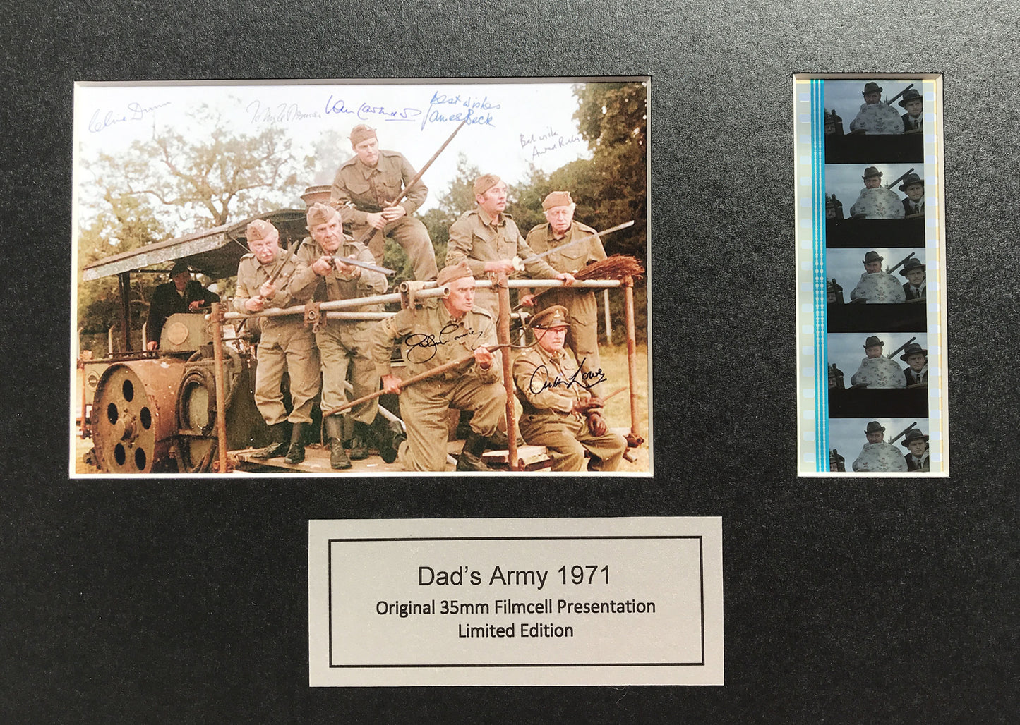 DAD'S ARMY 1971 Signed Repro Original 35mm Film Cells set in Quality Wood Frame