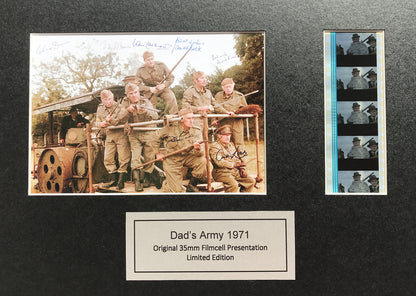 DAD'S ARMY 1971 Signed Repro Original 35mm Film Cells set in Quality Wood Frame