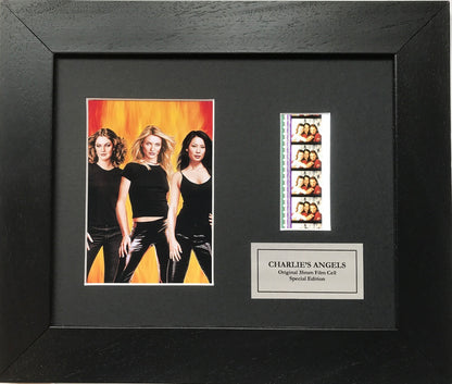 Hand crafted display featuring original 35mm filmcells for CHARLIE'S ANGELS fans