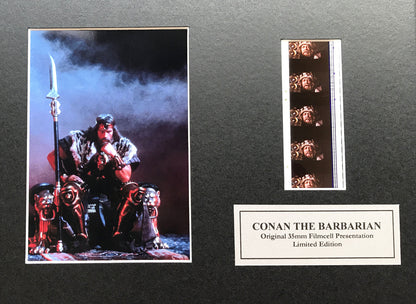 Hand crafted display featuring original film cells for Conan The Barbarian fans