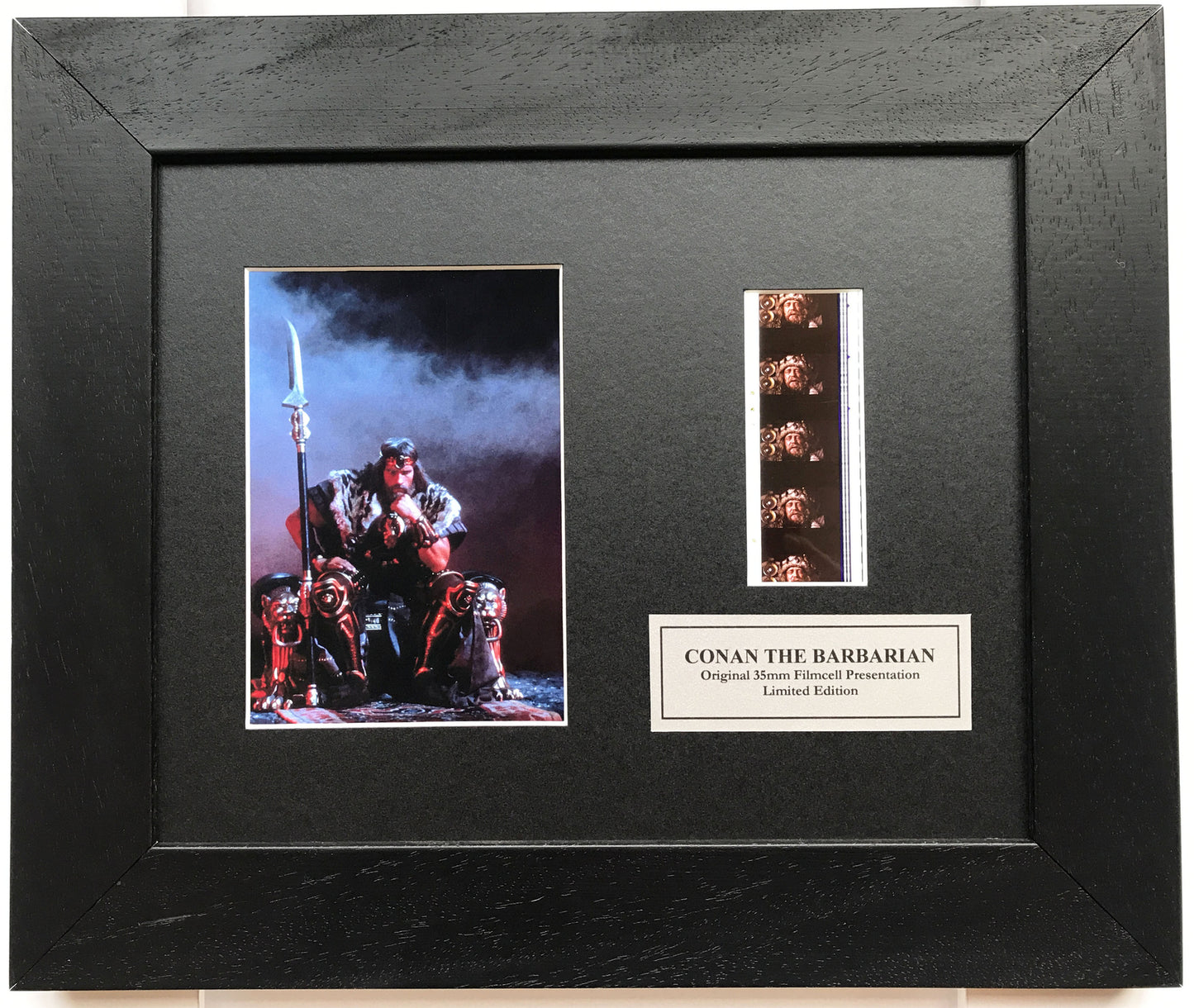 Hand crafted display featuring original film cells for Conan The Barbarian fans