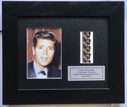 Hand crafted display featuring original 35mm film cells for CLIFF RICHARD fans