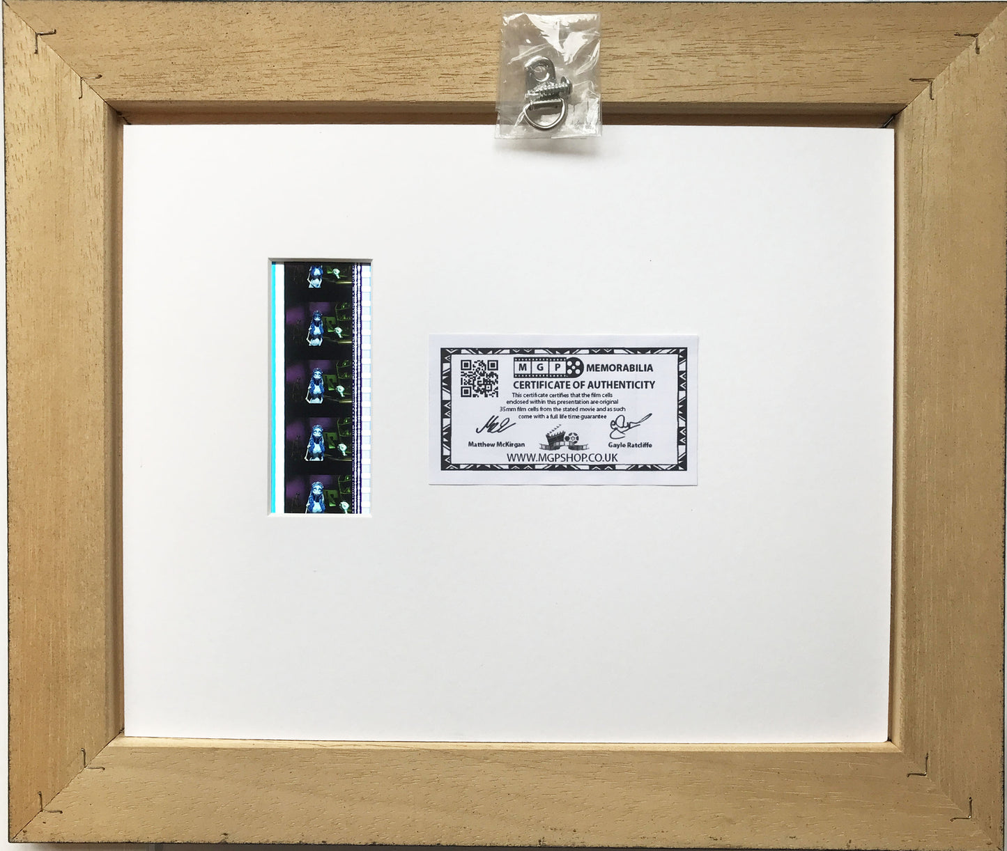 Hand crafted display featuring original film cells for CORPSE BRIDE  fans + COA