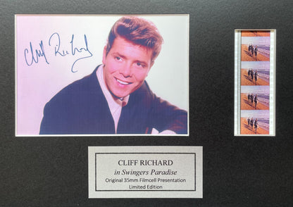 Hand crafted display featuring original 35mm filmcells for CLIFF RICHARD fans vSR