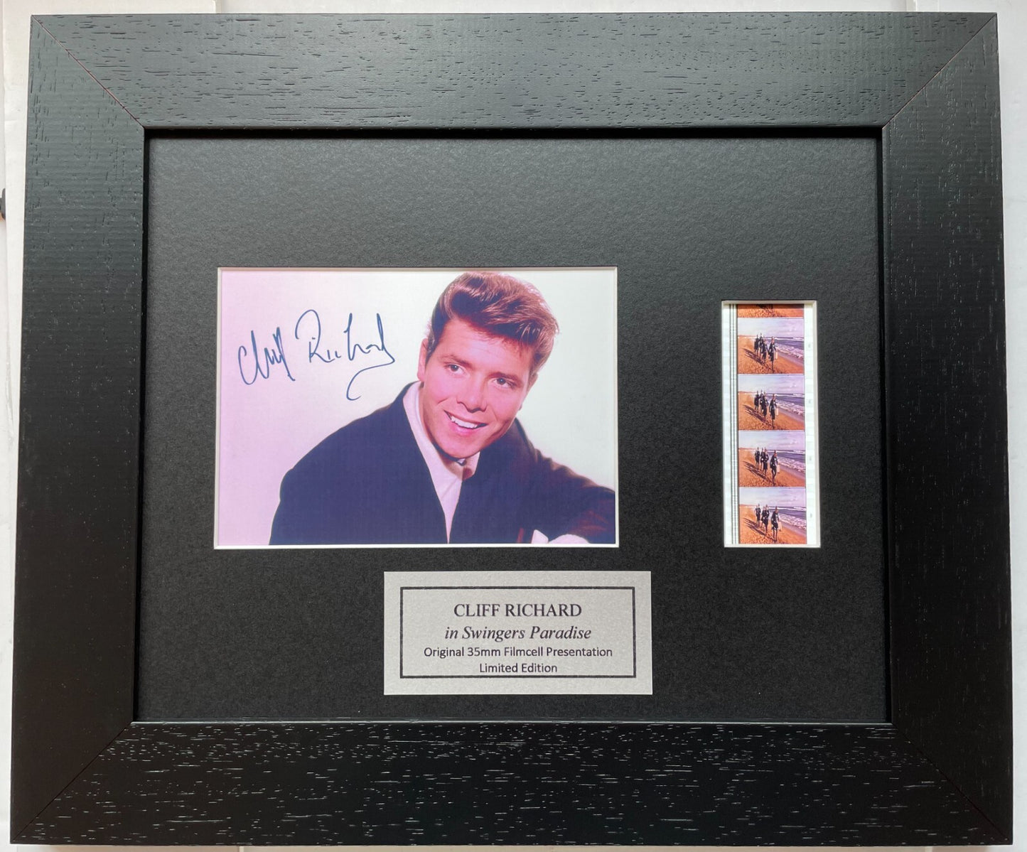 Hand crafted display featuring original 35mm filmcells for CLIFF RICHARD fans vSR