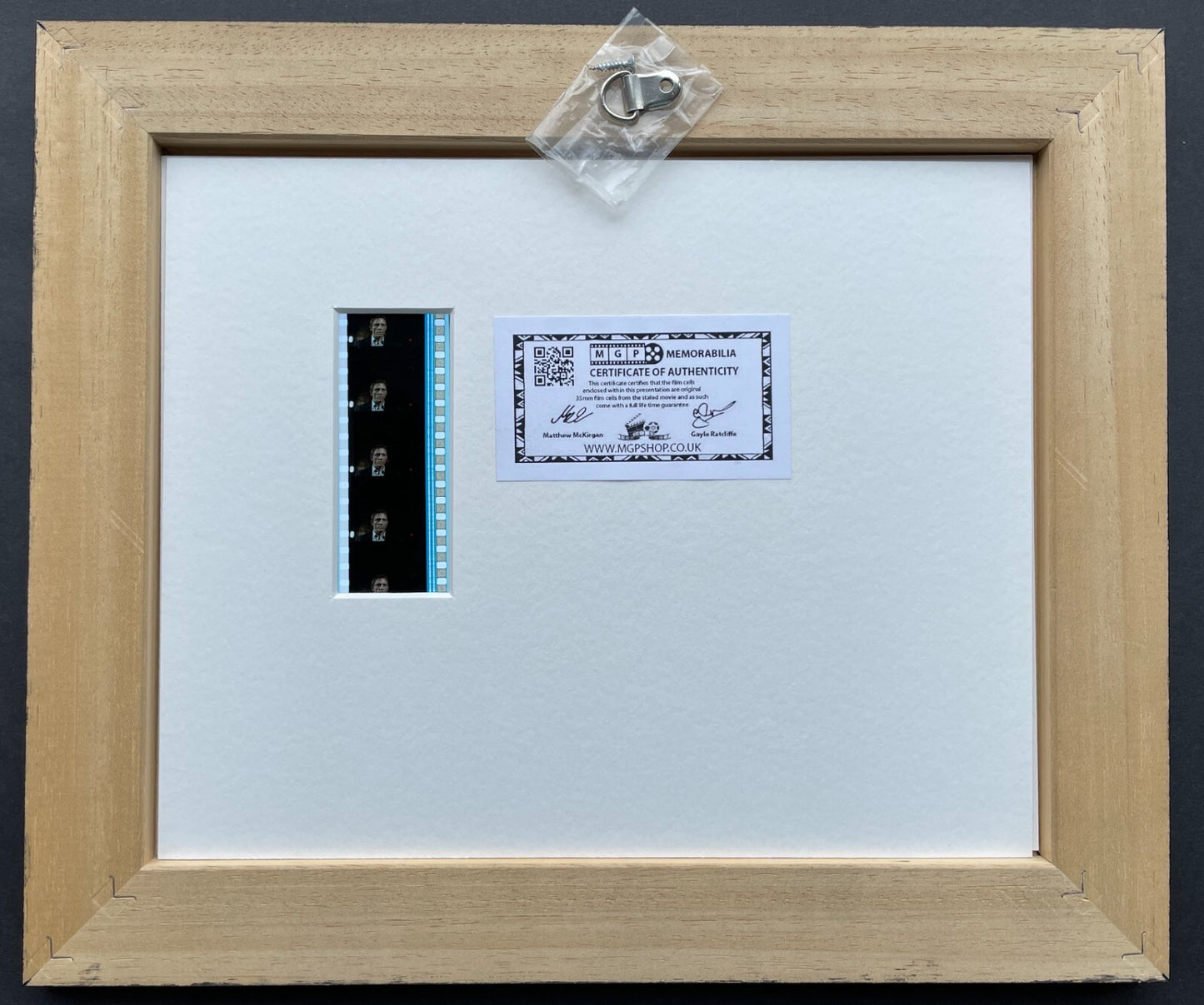 Handmade display featuring original film cells for James Bond CASINO ROYALE fan