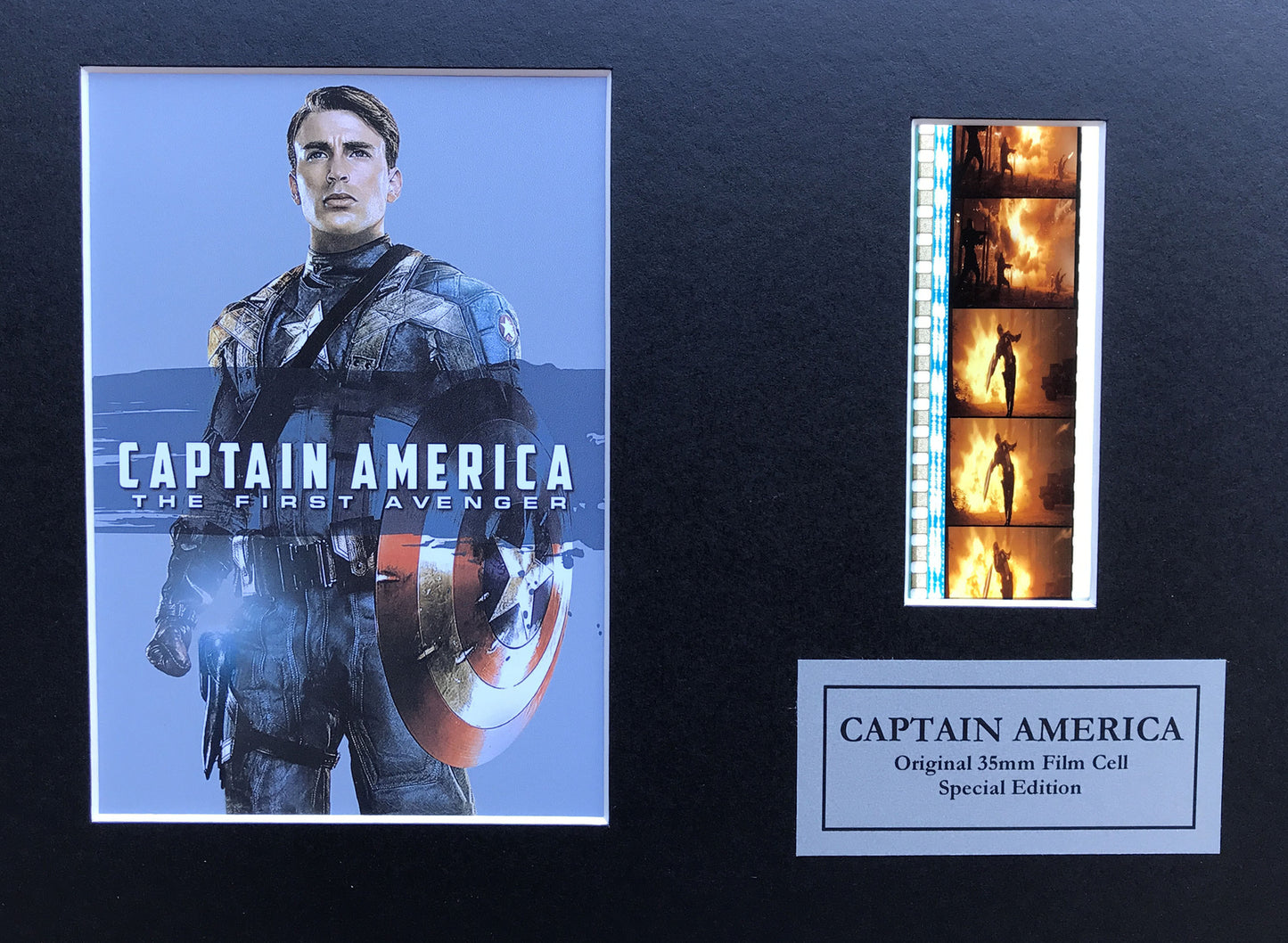 Captain America Original 35mm Film Cells set within Quality Wood Frame + COA