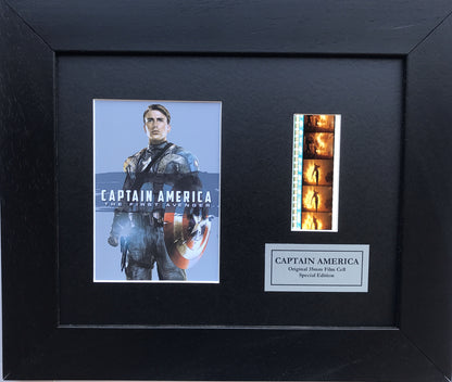 Captain America Original 35mm Film Cells set within Quality Wood Frame + COA