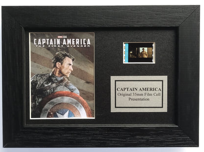 Hand crafted display featuring original film cells for a CAPTAIN AMERICA Fan