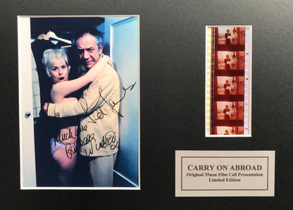 Hand crafted display featuring original film cells for CARRY ON ABROAD fans vSR