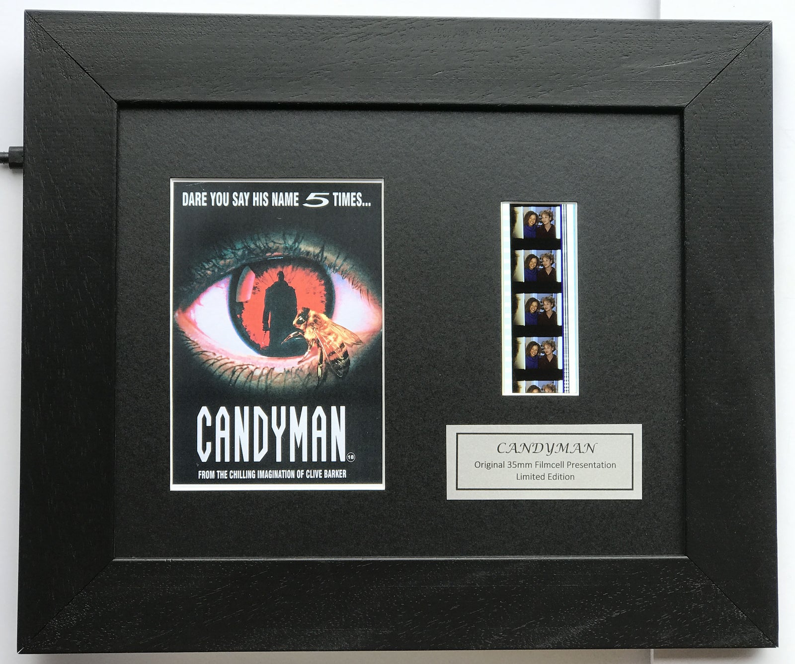 Hand crafted display featuring original 35mm film cells for a CANDYMAN fan v2