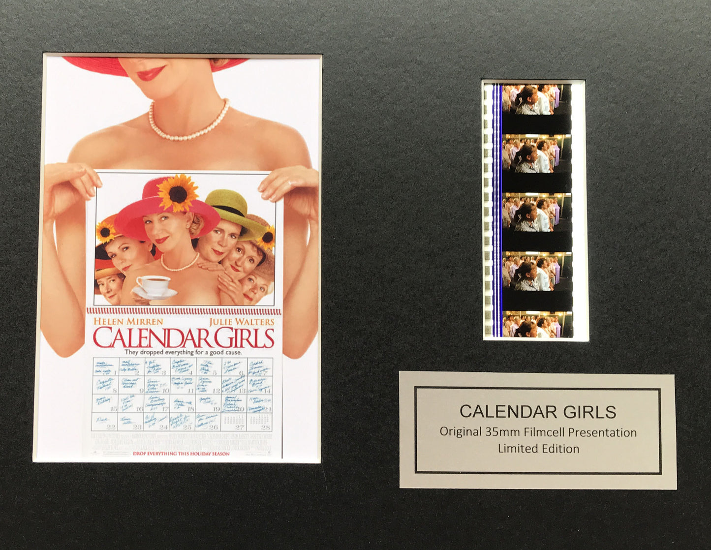 Hand crafted display featuring original film cells for CALENDAR GIRLS fans v1