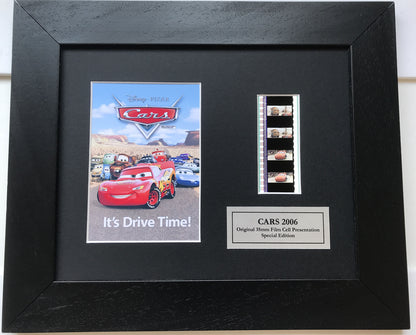 Hand crafted display featuring original film cells for a Cars Movie fan + COA