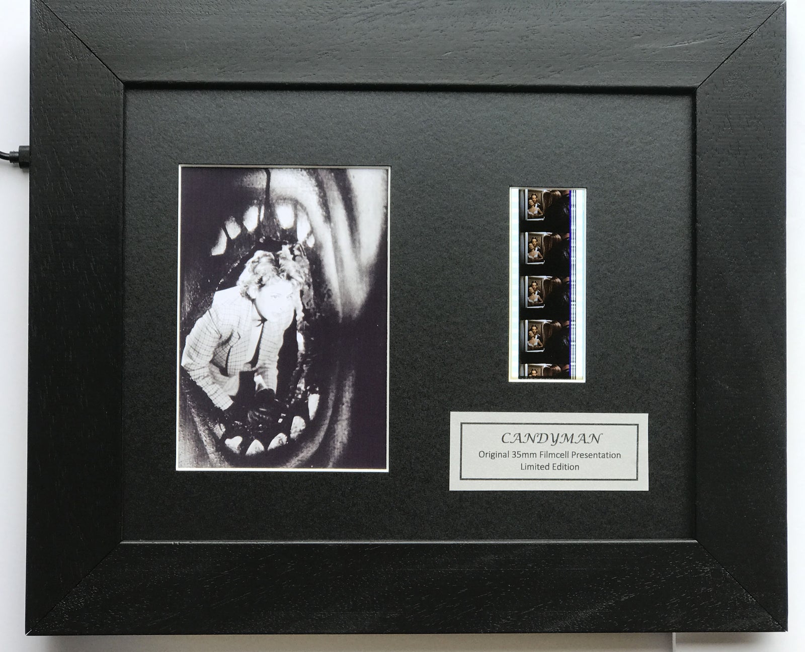 Hand crafted display featuring original 35mm film cells for a CANDYMAN fan v3