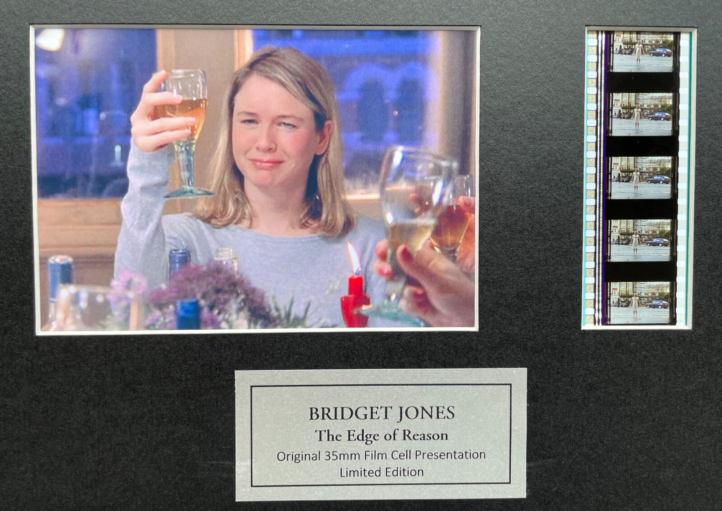 Hand crafted display featuring original 35mm film cells for BRIDGET JONES v2