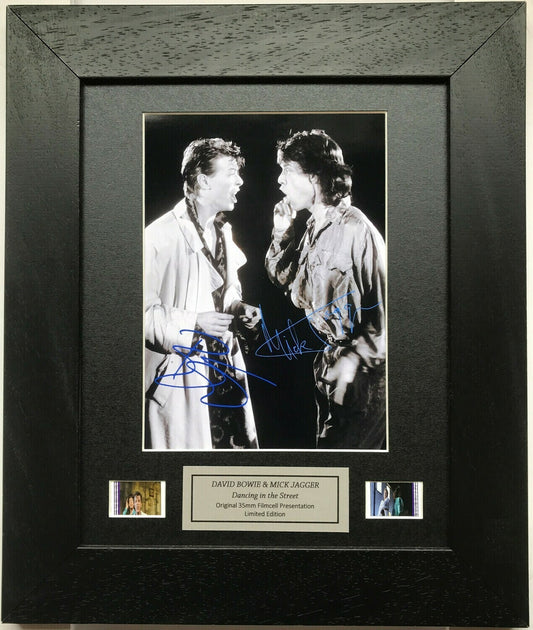 BOWIE & JAGGER Original 35mm Film Cells set within Quality Wood Frame + COA v2