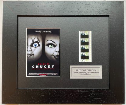 Hand crafted display featuring original 35mm film cells for BRIDE OF CHUCKY fans