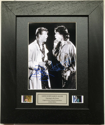BOWIE & JAGGER Original 35mm Film Cells set within Quality Wood Frame + COA v2