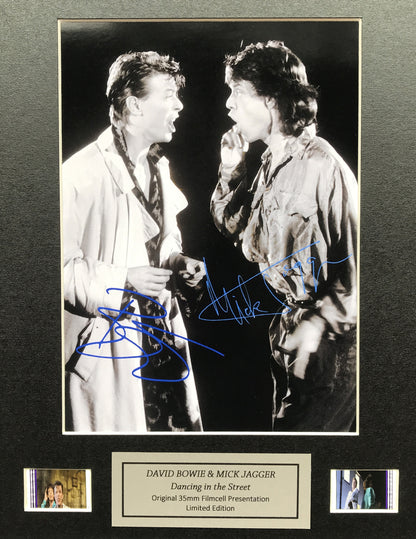 BOWIE & JAGGER Original 35mm Film Cells set within Quality Wood Frame + COA v2