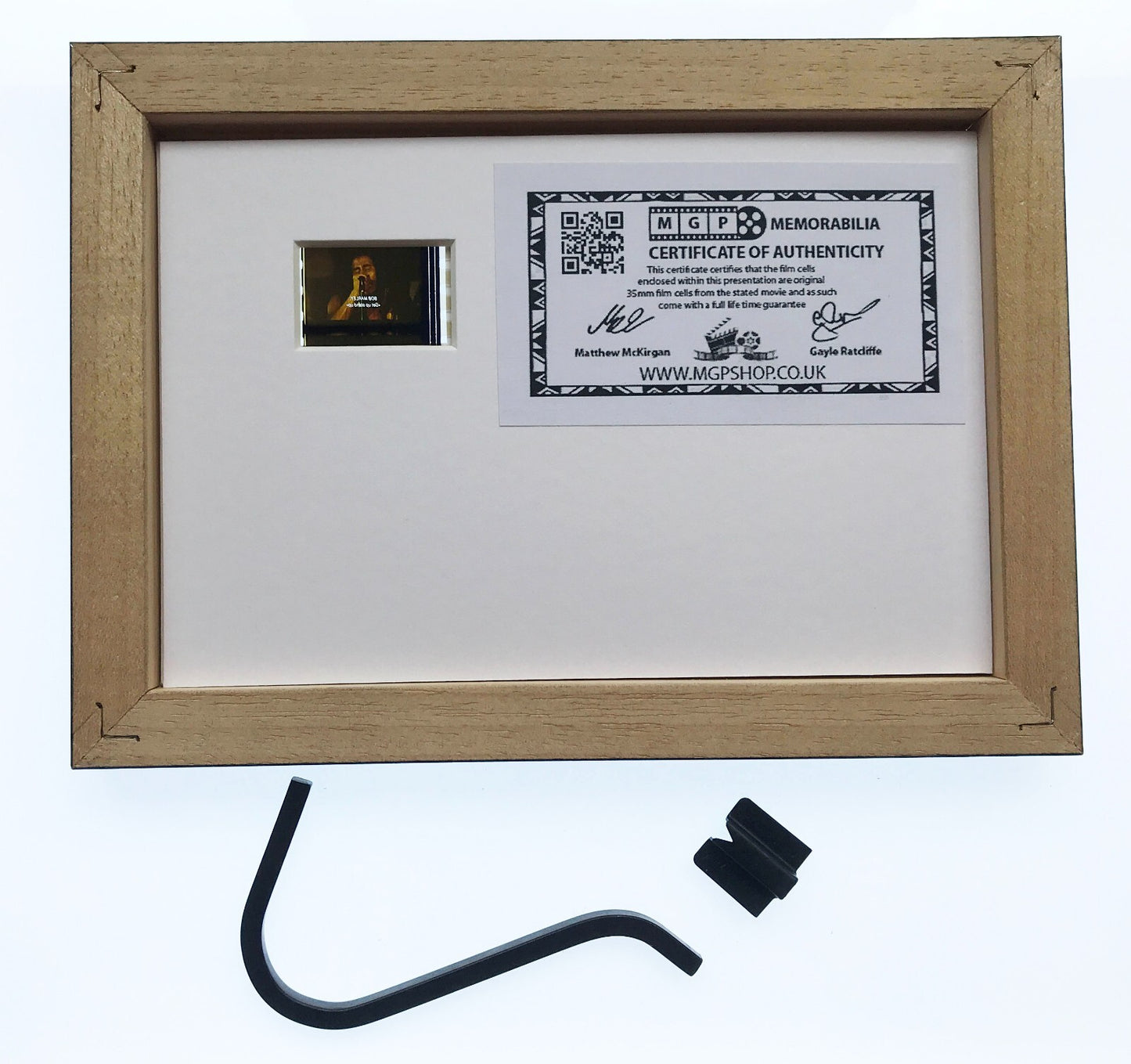 Hand crafted display featuring original Mini 35mm film cells for BOB MARLEY fans