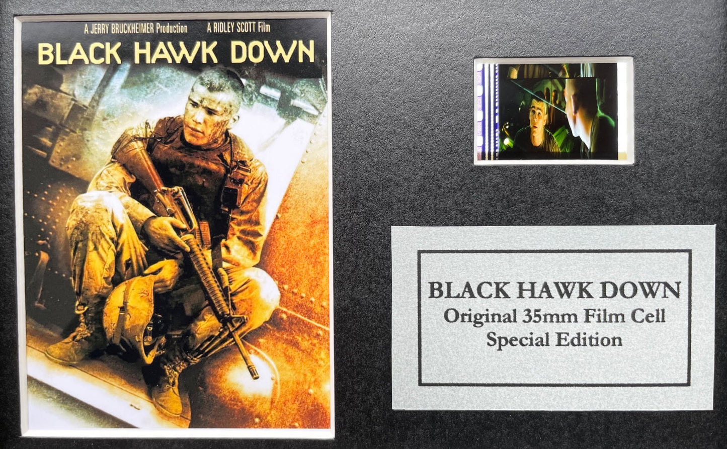 Hand crafted display inc original Mini 35mm film cells for BLACK HAWK DOWN fans