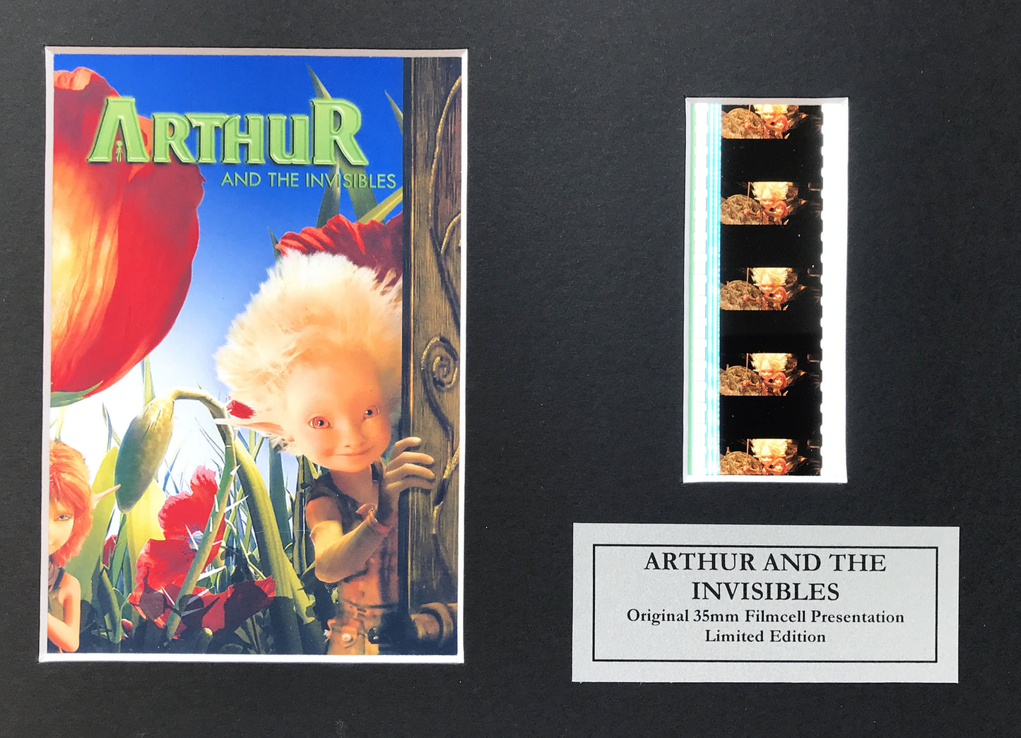 Handmade display featuring original filmcells for ARTHUR and The INVISIBLES fans