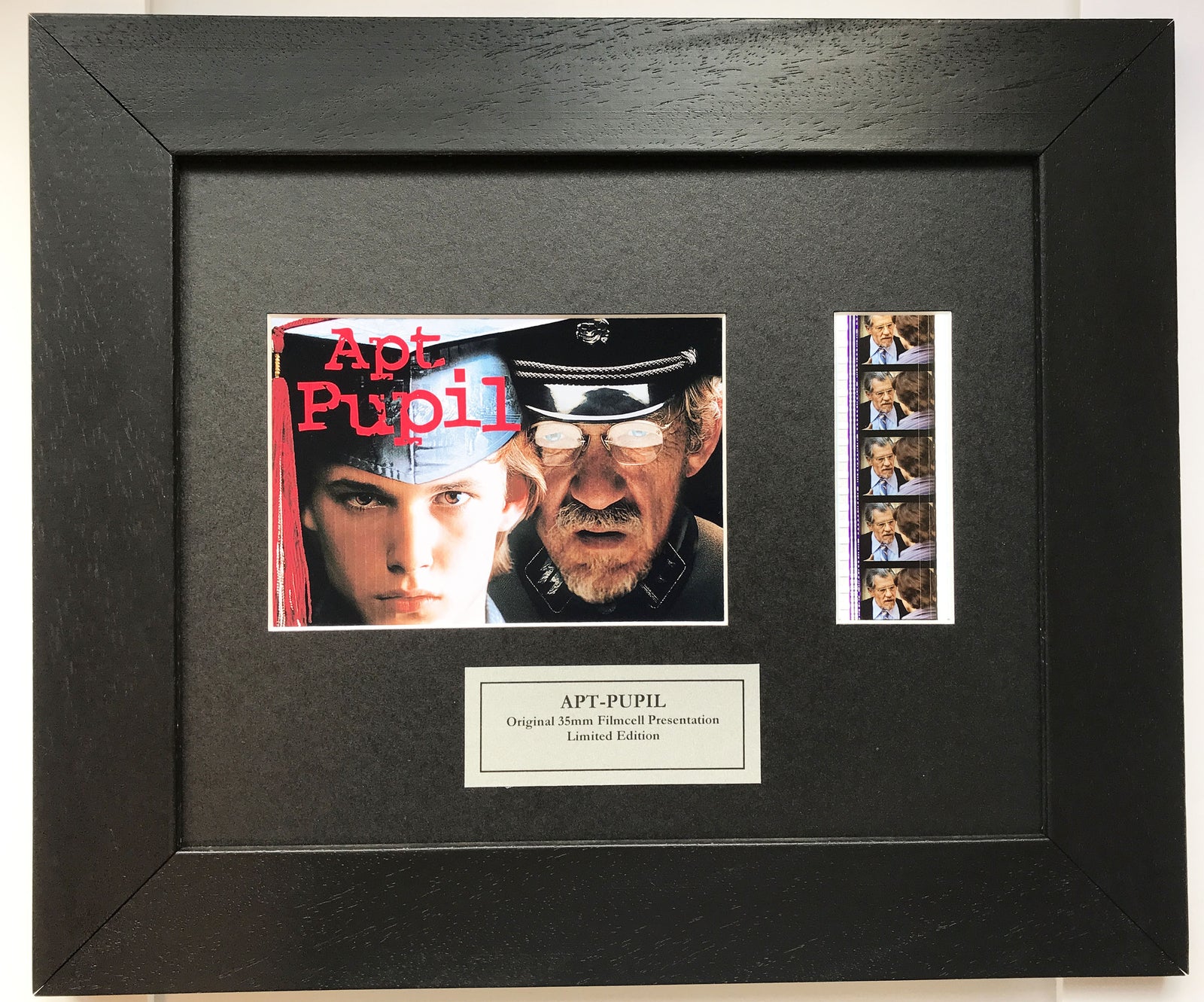 Hand crafted display featuring original 35mm film cells for APT PUPIL 1998 fans