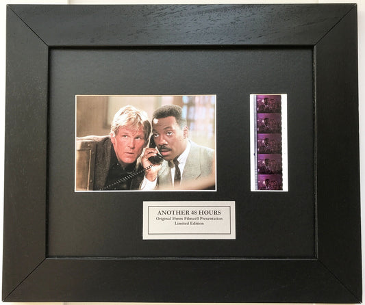 Handmade display featuring original 35mm film cells for ANOTHER 48 HOURS fans