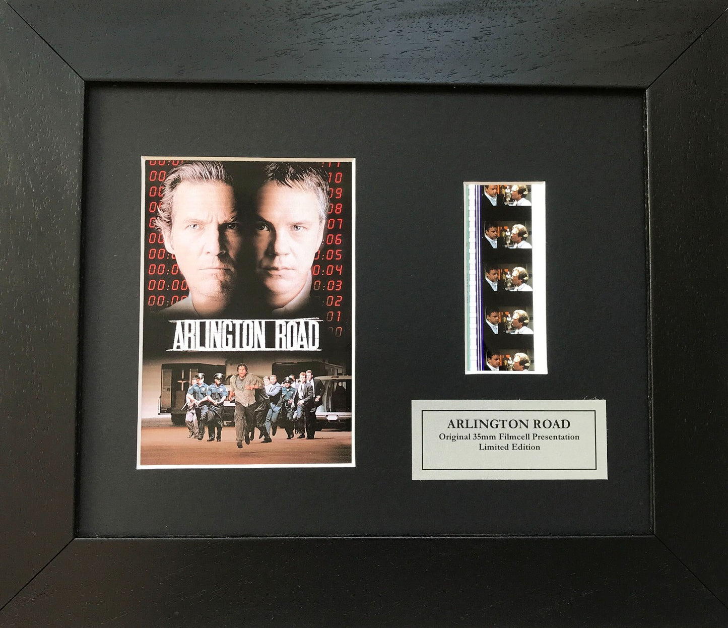 ARLINGTON ROAD Original 35mm Film Cells set in Quality Wood Frame + COA