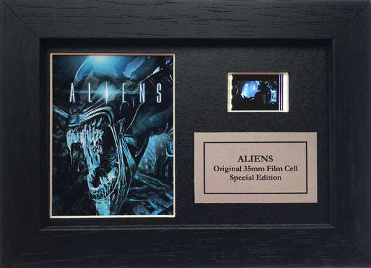 Hand crafted display featuring original Mini 35mm film cells for an ALIENS fan